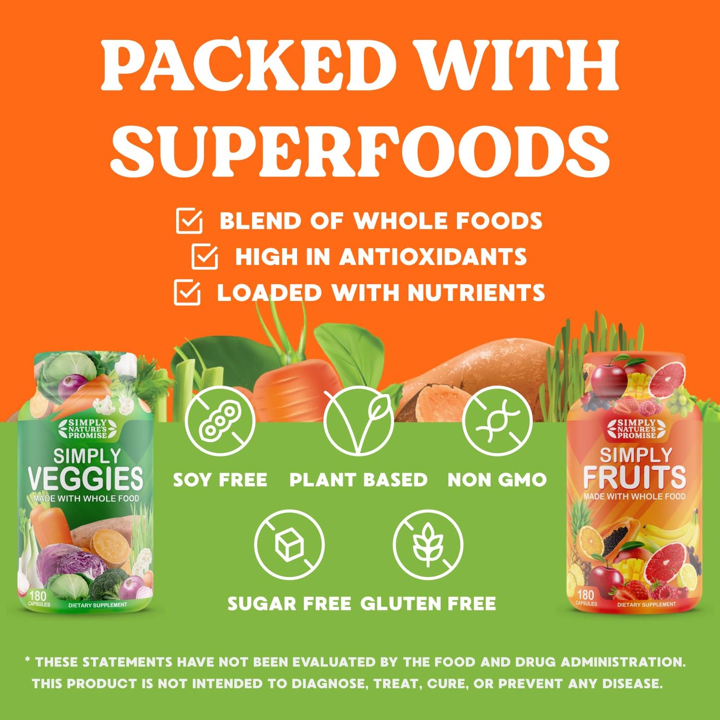 Simply Nature's Promise - Packed with Over 40 Different Fruits & Vegetables - Maple Wellness Supplements