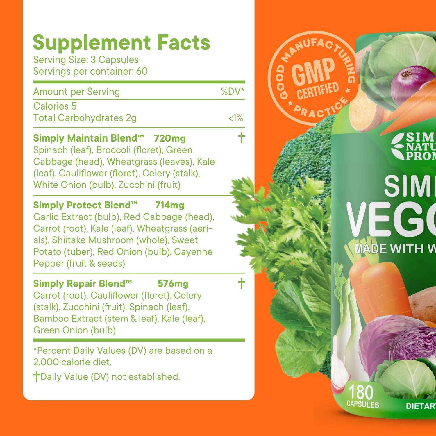 Simply Nature's Promise - Packed with Over 40 Different Fruits & Vegetables - Maple Wellness Supplements