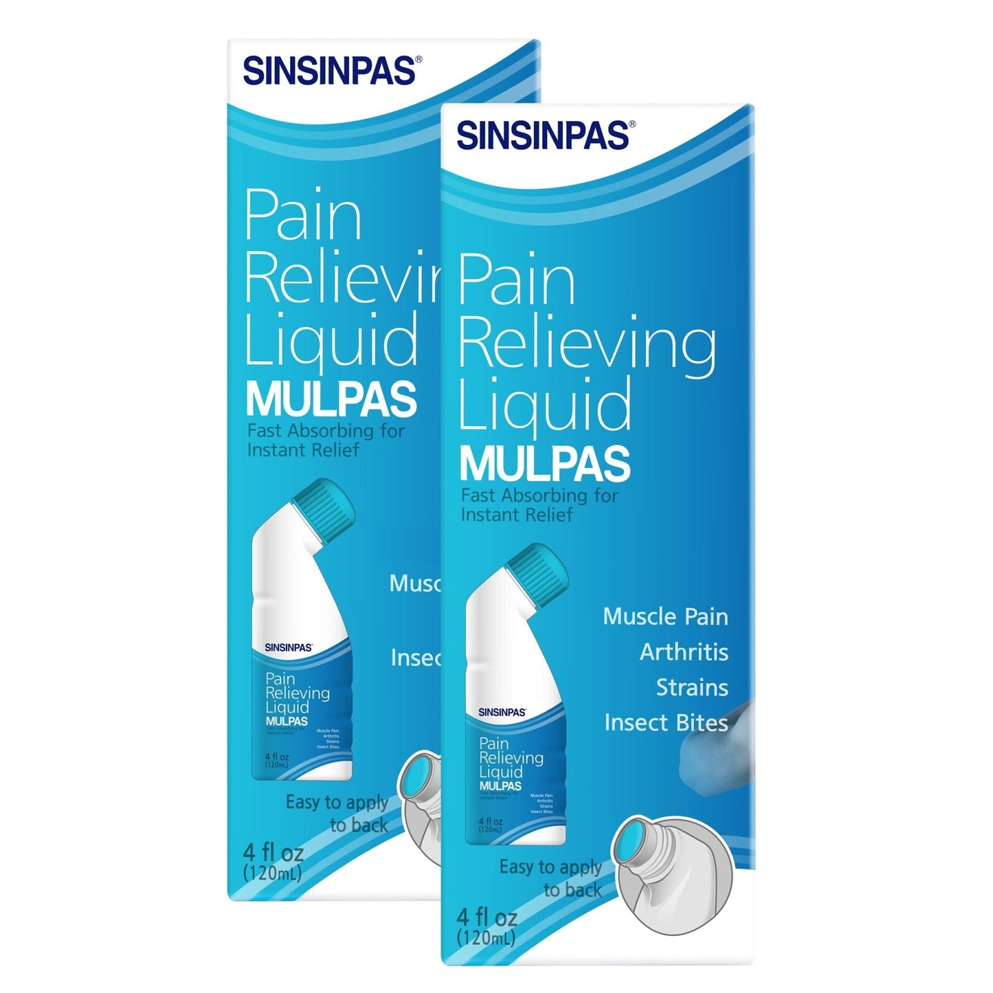 SINSINPAS Pain Relieving Liquid - MULPAS 2 Pack (Total 8 fl oz) - Maple Wellness Supplements