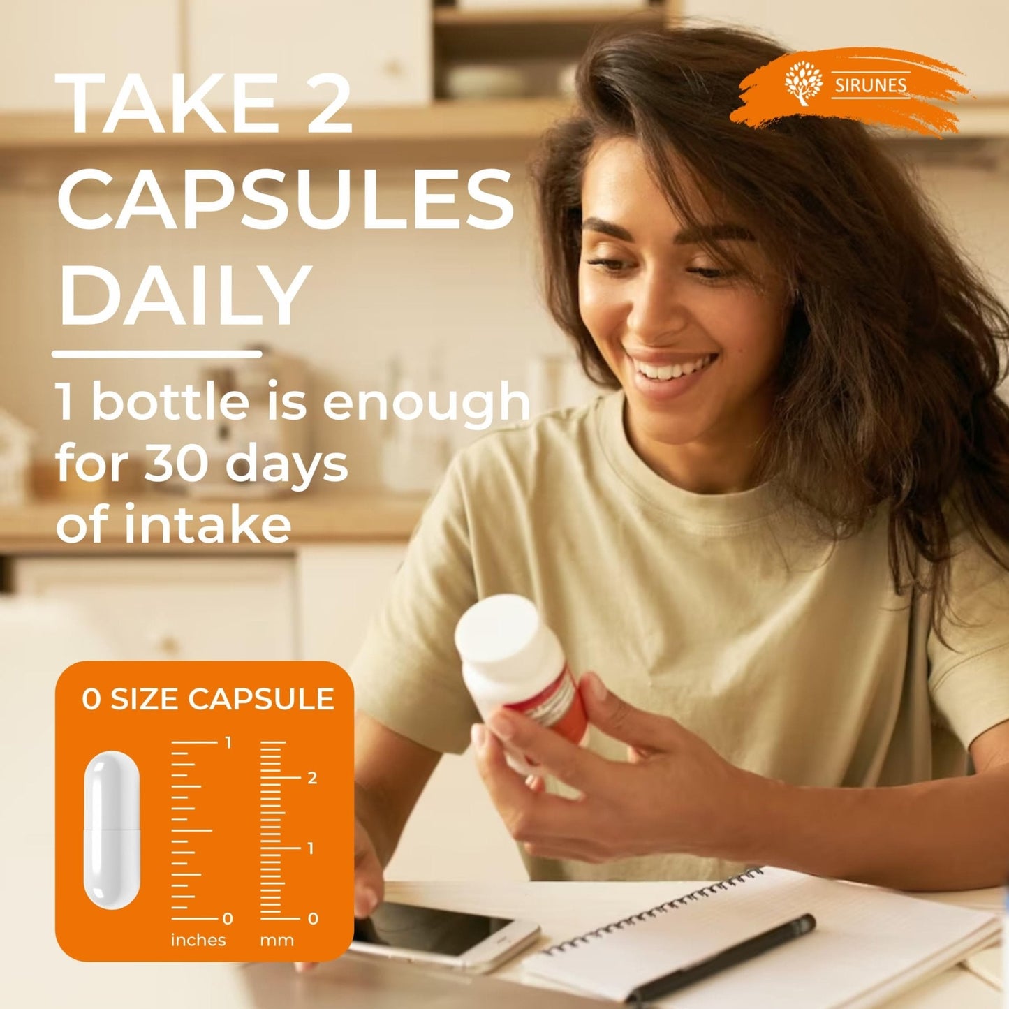 SIRUNES Fish Collagen Peptides Capsules – 100 Capsules | Fish Collagen Peptides | Supports Hair, Skin, Nails, Joints & Bones - Maple Wellness Supplements