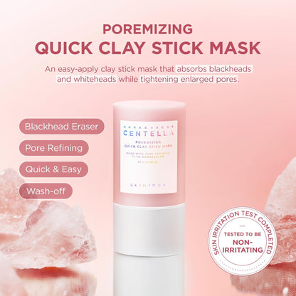 SKIN1004 Poremizing Quick Clay Stick Mask, Face Mask Skincare for Pore Minimizing, Facial Clay Mask with Centella, Pore Minimizer for Sebum Control - Maple Wellness Supplements