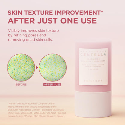 SKIN1004 Poremizing Quick Clay Stick Mask, Face Mask Skincare for Pore Minimizing, Facial Clay Mask with Centella, Pore Minimizer for Sebum Control - Maple Wellness Supplements