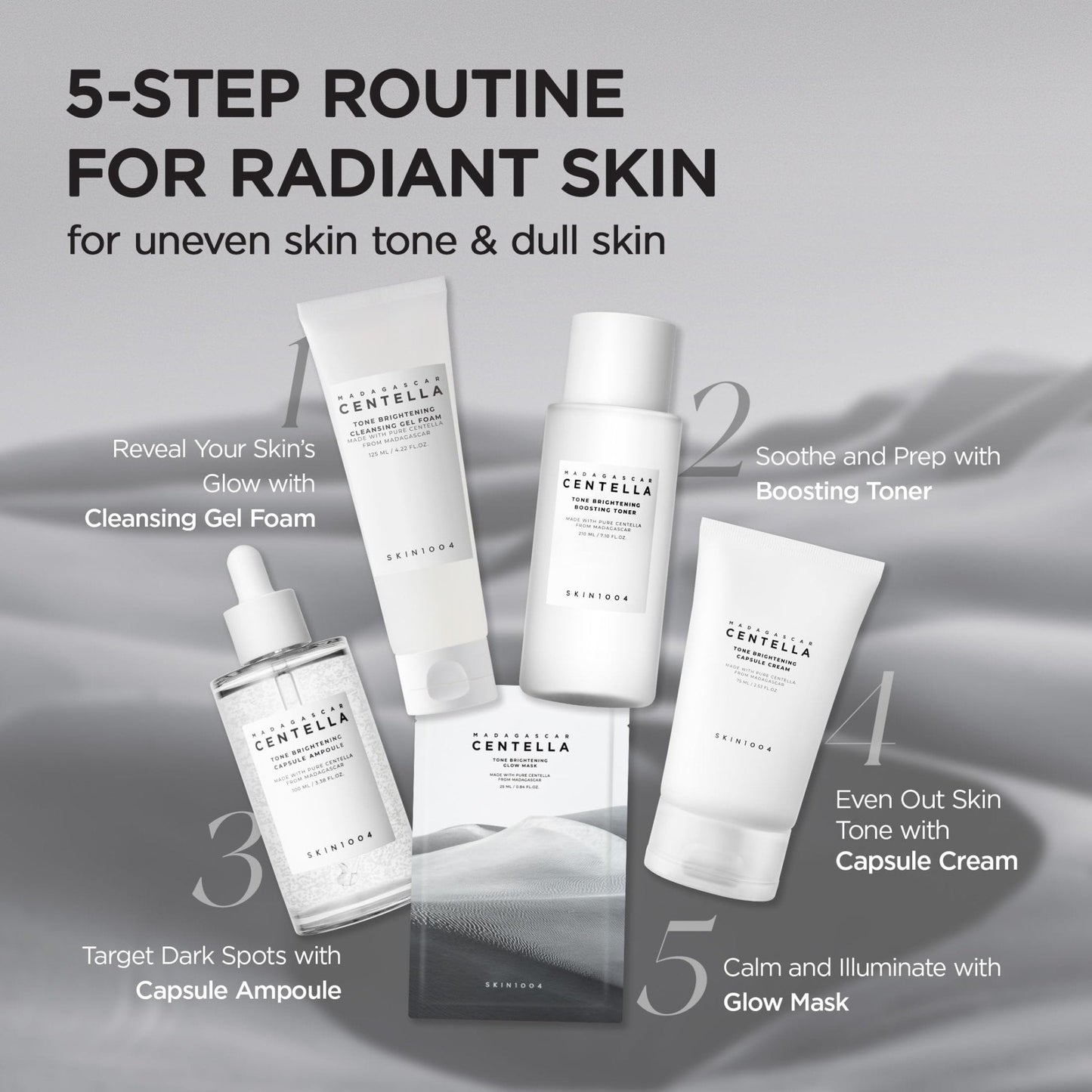 SKIN1004 Tone Balancing Capsule Ampoule, Niacinamide & Centella Serum for Face, Korean Hydrating Facial Serum for Unevne Skin Tone - Maple Wellness Supplements