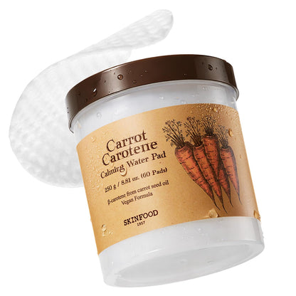 SKINFOOD Carrot Carotene Toner Pads, Hydrating & Soothing for Dry Skin, Instant Cooling, After Sun & Heat Care, Cotton Facial Toner Pads, Korean Skincare for Face (60 Counts) - Maple Wellness Supplements