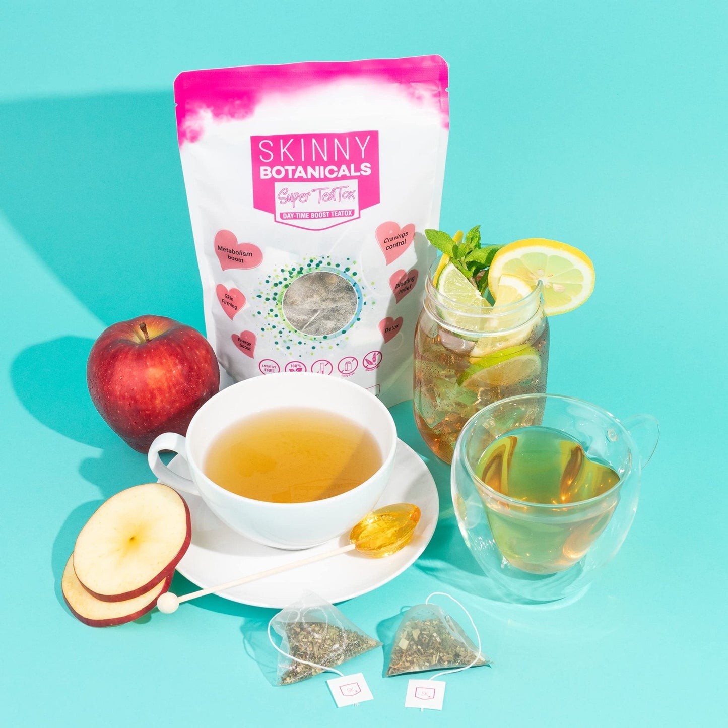 Skinny Botanicals Daytime Detox Tea for Body Cleanse All Natural - Laxative-Free, Supports - Maple Wellness Supplements