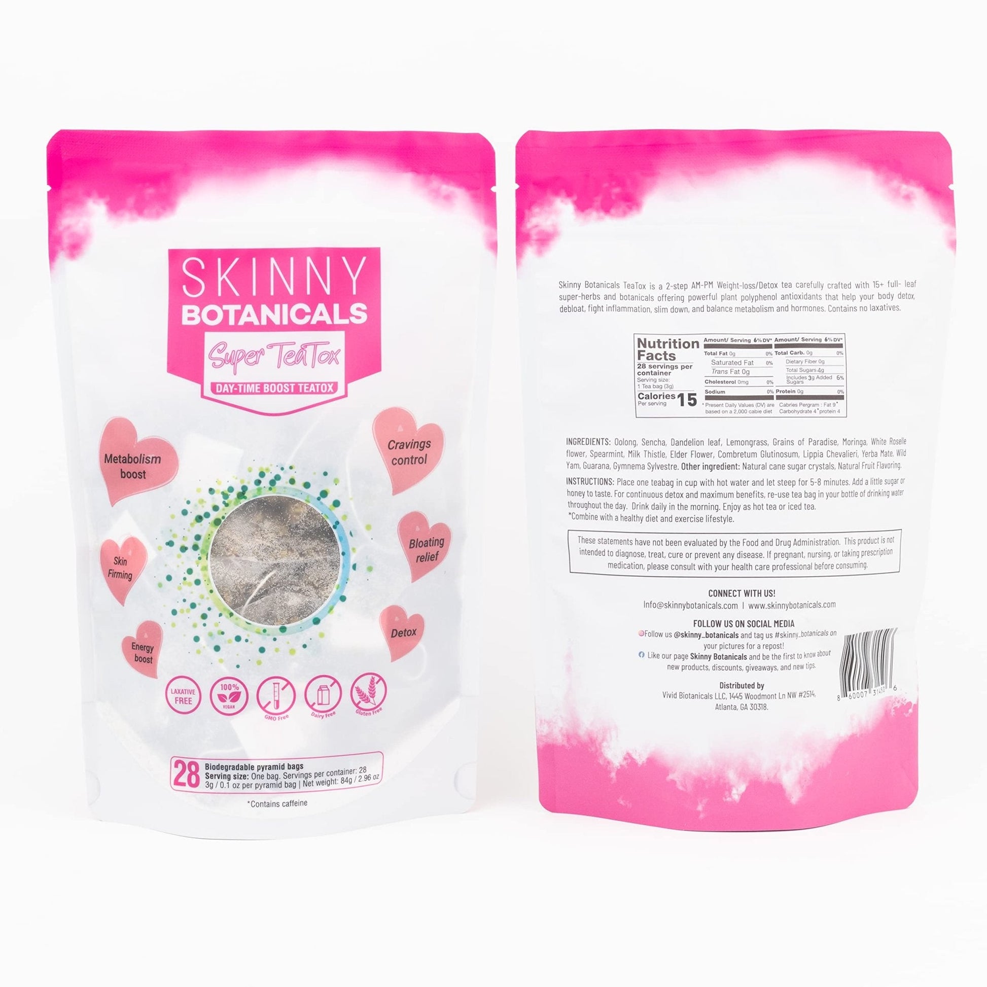 Skinny Botanicals Daytime Detox Tea for Body Cleanse All Natural - Laxative-Free, Supports - Maple Wellness Supplements