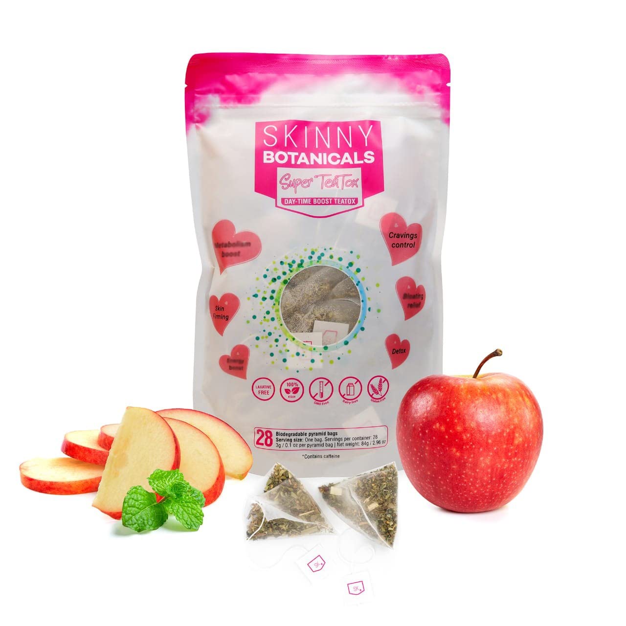 Skinny Botanicals Daytime Detox Tea for Body Cleanse All Natural - Laxative-Free, Supports - Maple Wellness Supplements