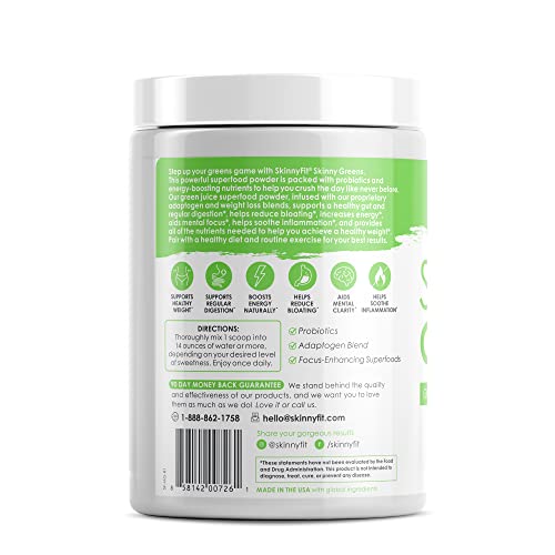 SkinnyFit Mango Splash Skinny Greens, Green Juice Superfood Powder, Natural Energy - Maple Wellness Supplements