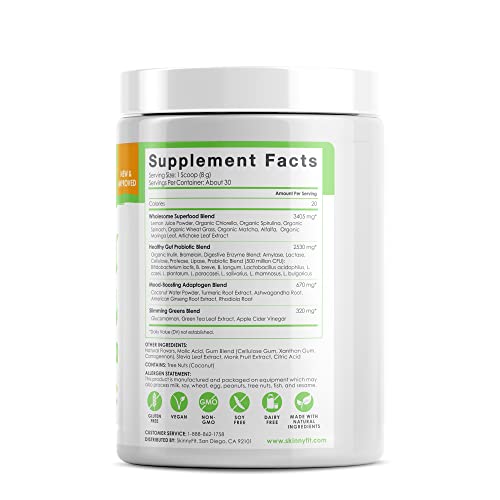 SkinnyFit Mango Splash Skinny Greens, Green Juice Superfood Powder, Natural Energy - Maple Wellness Supplements