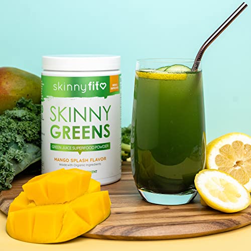 SkinnyFit Mango Splash Skinny Greens, Green Juice Superfood Powder, Natural Energy - Maple Wellness Supplements