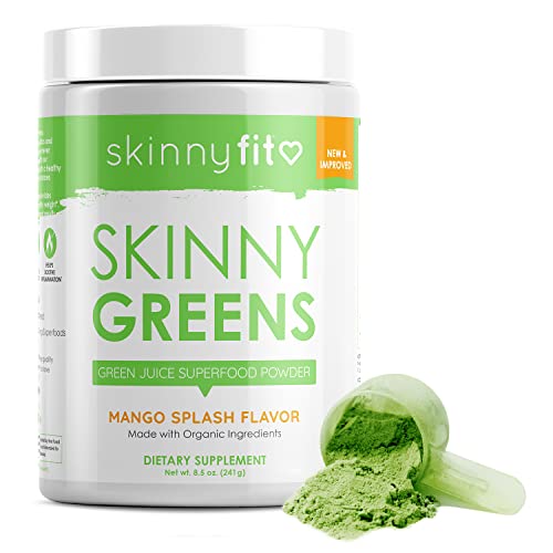 SkinnyFit Mango Splash Skinny Greens, Green Juice Superfood Powder, Natural Energy - Maple Wellness Supplements
