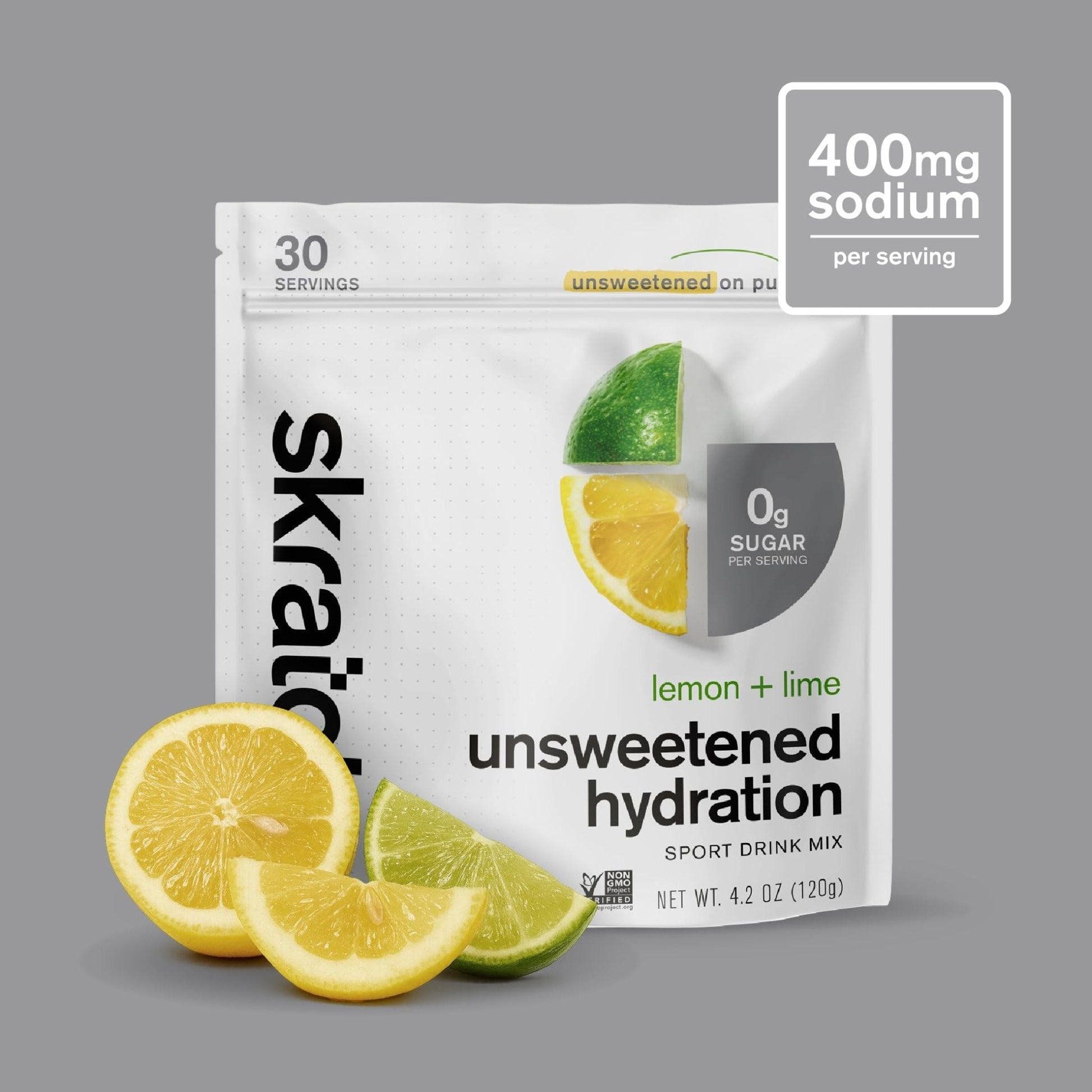 Skratch Labs Unsweetened Hydration Sport Drink Mix | Sugar Free | Electrolytes Booster | Lemon + Lime - 30 Servings | Non-GMO - Maple Wellness Supplements