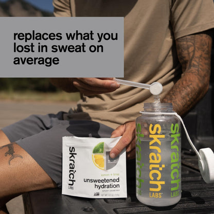 Skratch Labs Unsweetened Hydration Sport Drink Mix | Sugar Free | Electrolytes Booster | Lemon + Lime - 30 Servings | Non-GMO - Maple Wellness Supplements