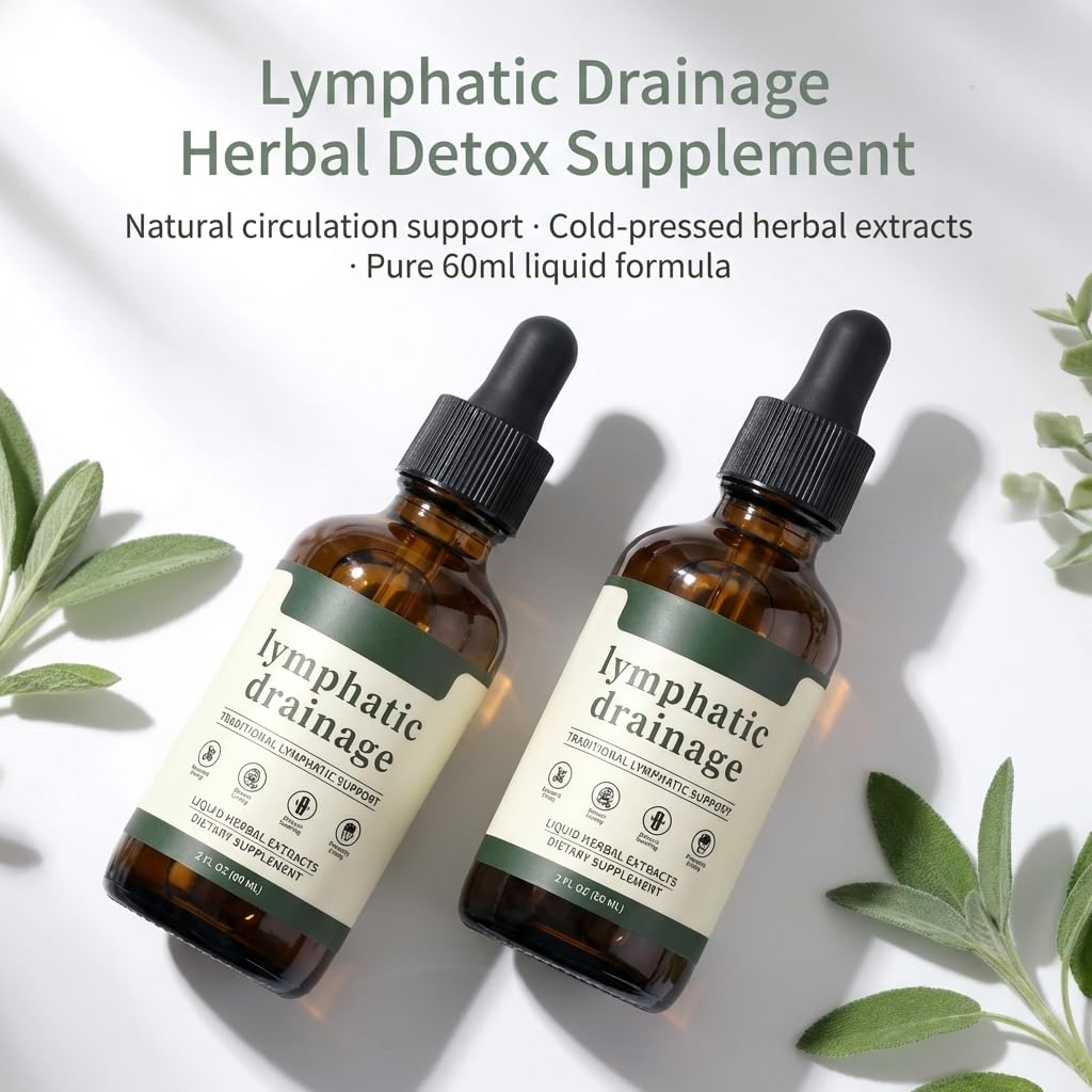 Skrmooning Lymphatic Drainage Drops -2 Pack Organic Lymphatic Drainage Supplement, Reduces Swelling, Boosts Immunity Vitality,Enhance Clarity, Portable Dropper Design, 2 Fl Oz - Maple Wellness Supplements