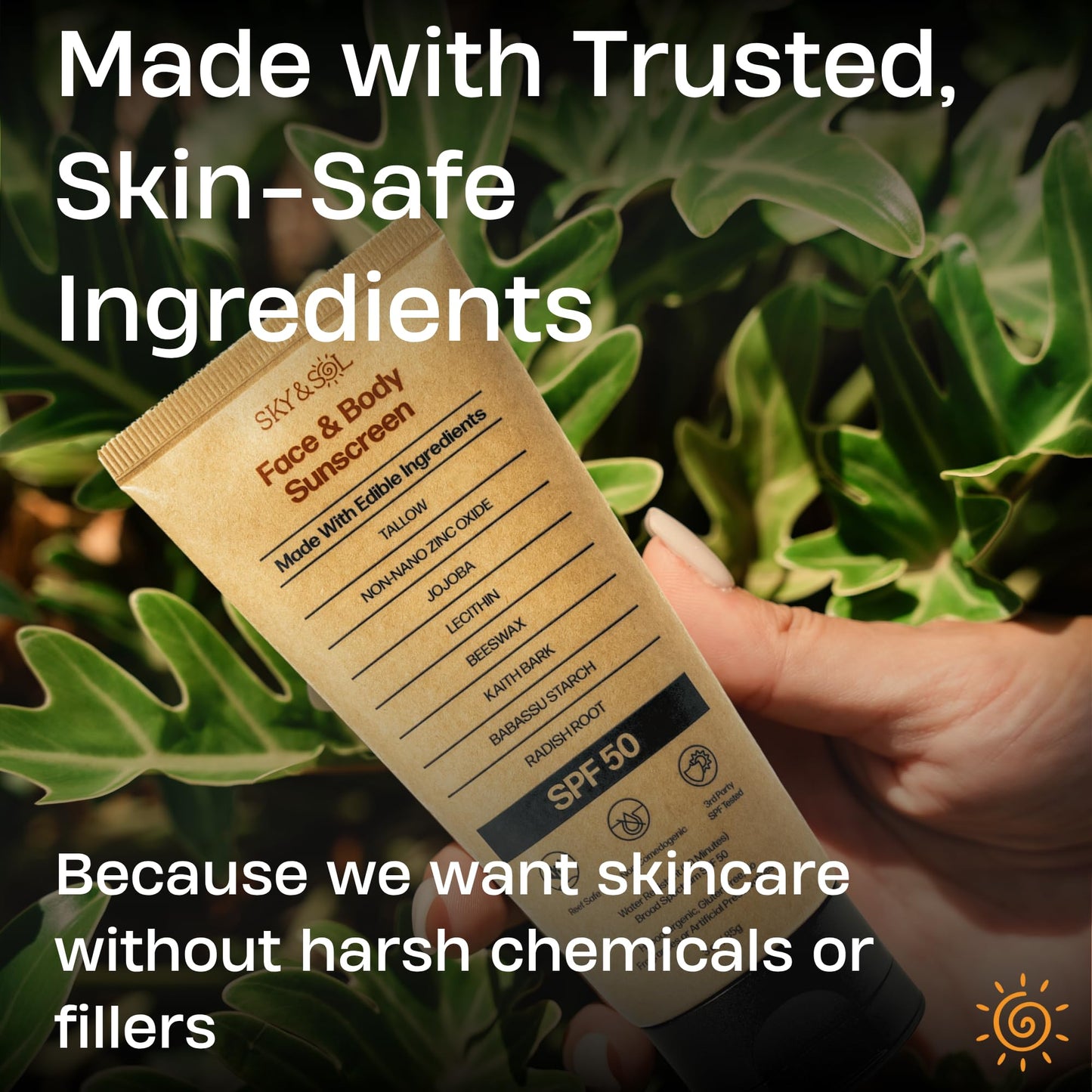 Sky and Sol Mineral Sunscreen SPF 50 | With Grass-Fed Tallow & Zinc Oxide | Non-Greasy - Maple Wellness Supplements