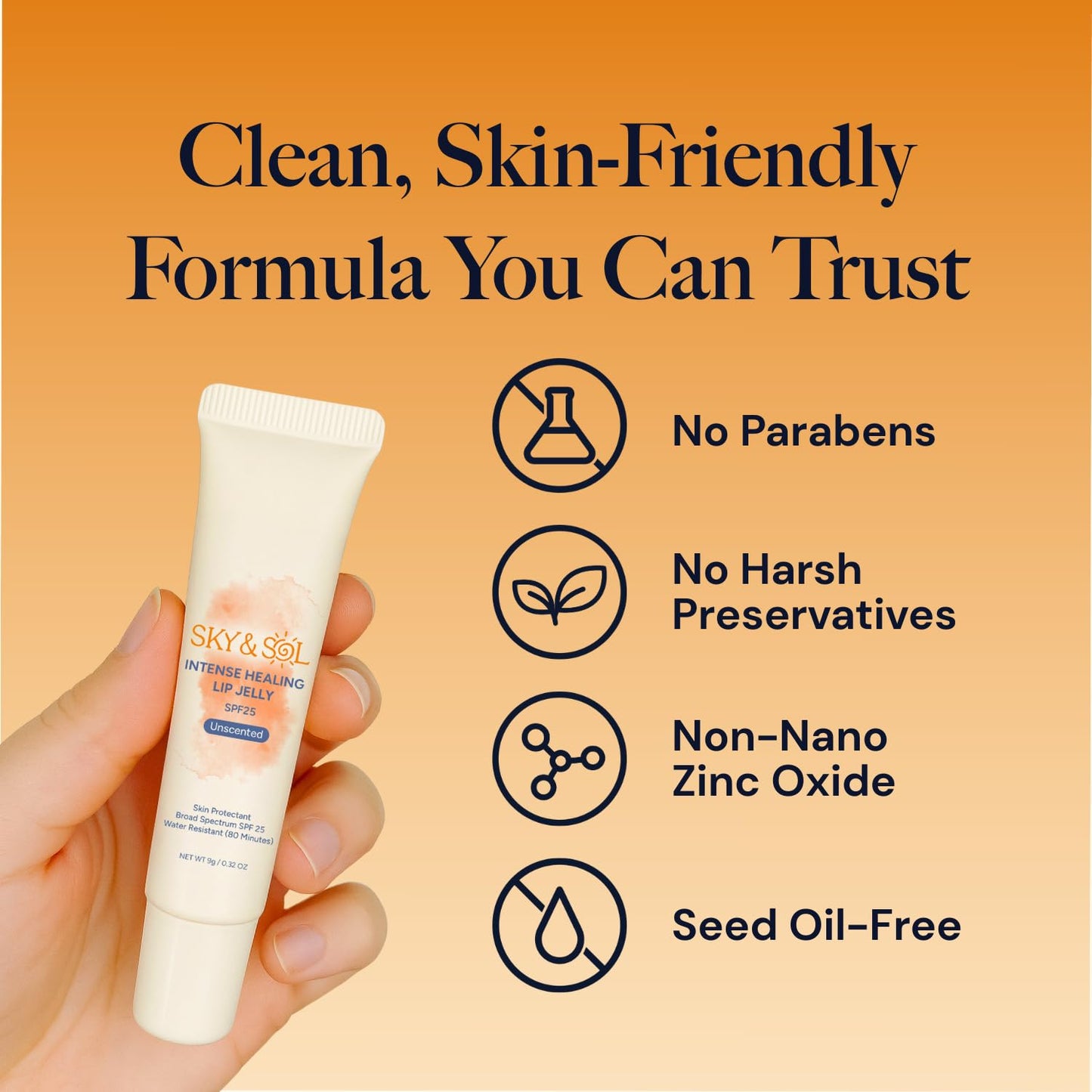 Sky & Sol Lip Balm SPF 25 – 3 Pack Natural Hydrating Lip Jelly with Broad-Spectrum Sun Protection and Primer - Maple Wellness Supplements