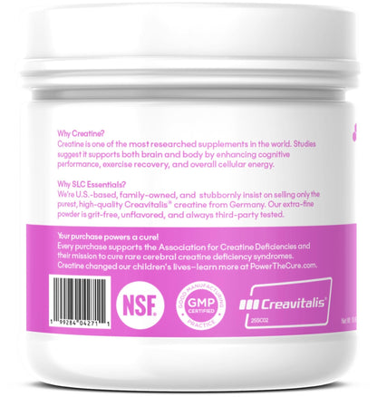 SLC Essentials Creatine Monohydrate Powder | 100% Pure Micronized Creavitalis® | German-Made | Unflavored, No Fillers | Supports Muscle Strength, Recovery, & Cognitive Energy | 5g Servings - Maple Wellness Supplements