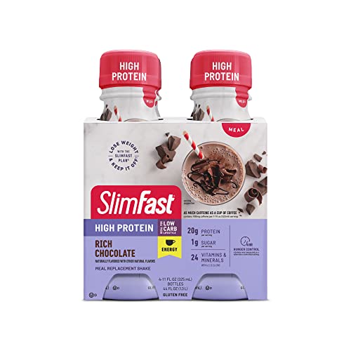 SlimFast Advanced Energy High Protein Meal Replacement Shake, Rich Chocolate, 20g - Maple Wellness Supplements