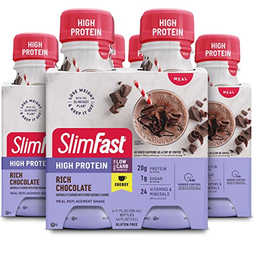 SlimFast Advanced Energy High Protein Meal Replacement Shake, Rich Chocolate, 20g - Maple Wellness Supplements