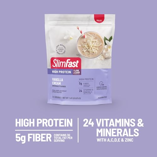 SlimFast High Protein Meal Replacement Powder, 26 Servings, Advanced Nutrition - Maple Wellness Supplements