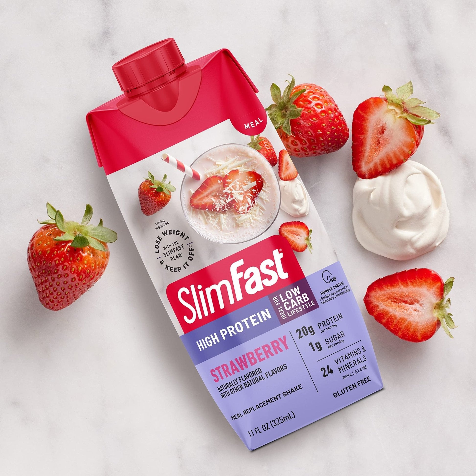 SlimFast Protein Shake, Strawberry- 20g Protein, Meal Replacement Shake Ready to Drink - Maple Wellness Supplements