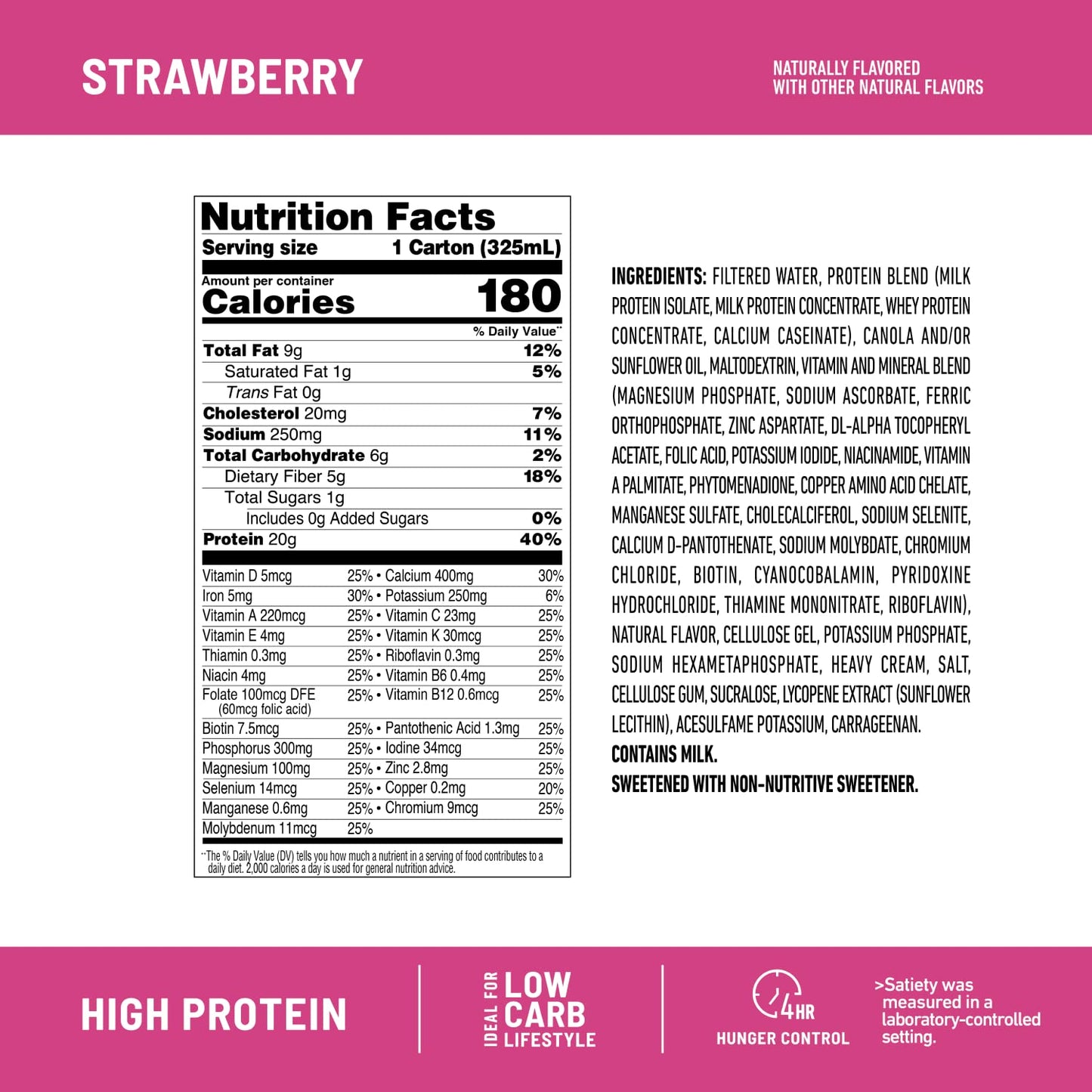 SlimFast Protein Shake, Strawberry- 20g Protein, Meal Replacement Shake Ready to Drink - Maple Wellness Supplements