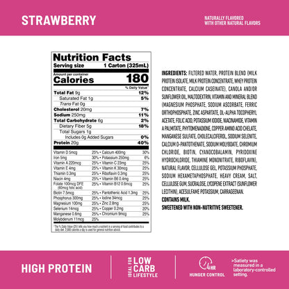 SlimFast Protein Shake, Strawberry- 20g Protein, Meal Replacement Shake Ready to Drink - Maple Wellness Supplements