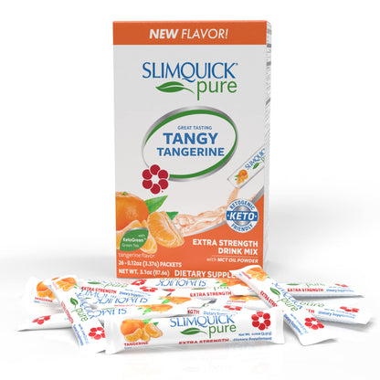 SlimQuick Extra Strength Weight Management Drink Mix for Women, Tangerine - Helps Metabolism, Keeps Full for Longer with Green Tea - Maple Wellness Supplements