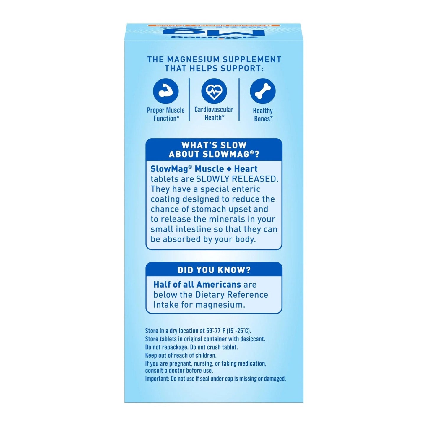 SlowMag Muscle & Heart Magnesium Chloride Supplement with Calcium, 120 Count, Supports Muscle Relaxation, Heart, Nerve & Bone Health, High Absorption - Maple Wellness Supplements