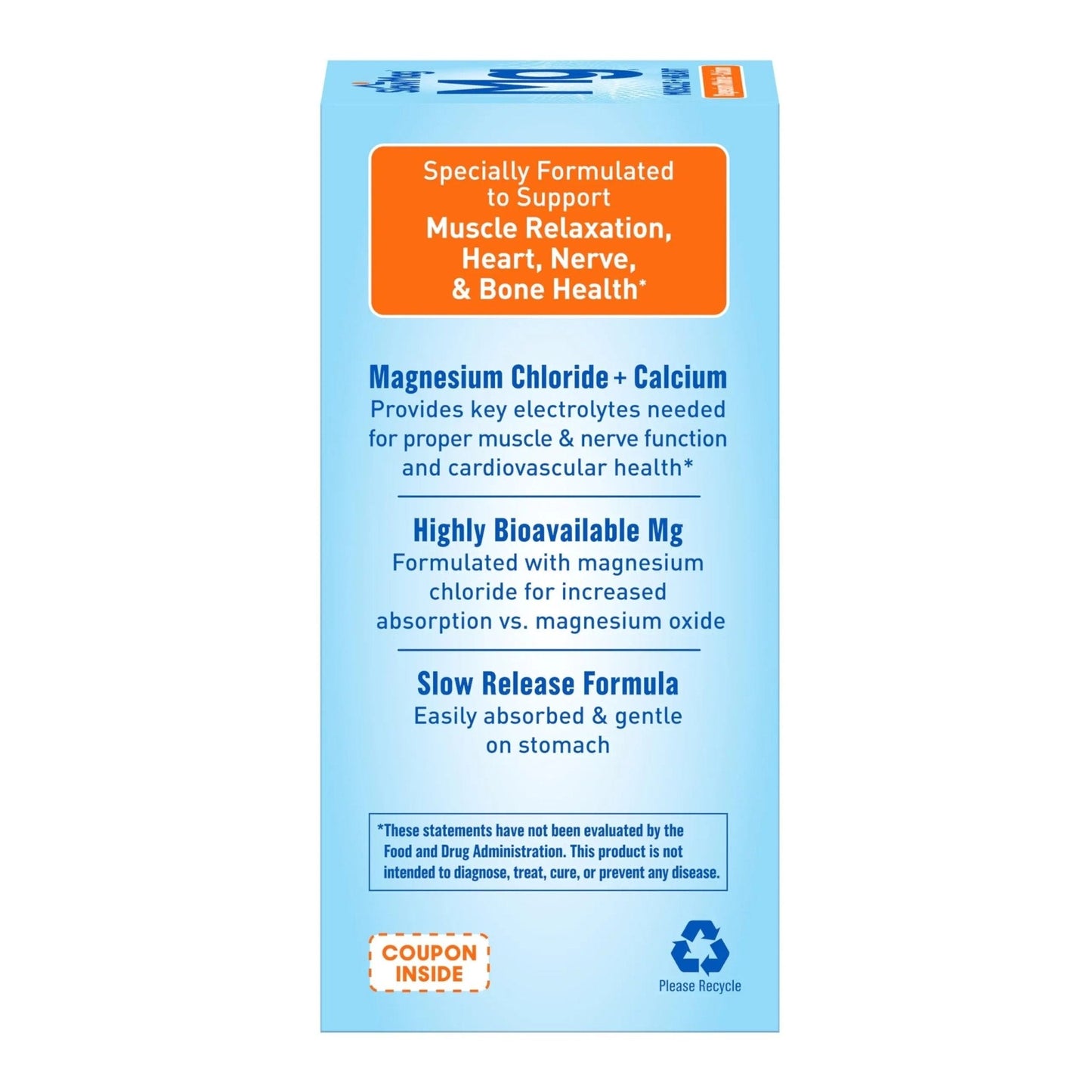 SlowMag Muscle & Heart Magnesium Chloride Supplement with Calcium, 120 Count, Supports Muscle Relaxation, Heart, Nerve & Bone Health, High Absorption - Maple Wellness Supplements