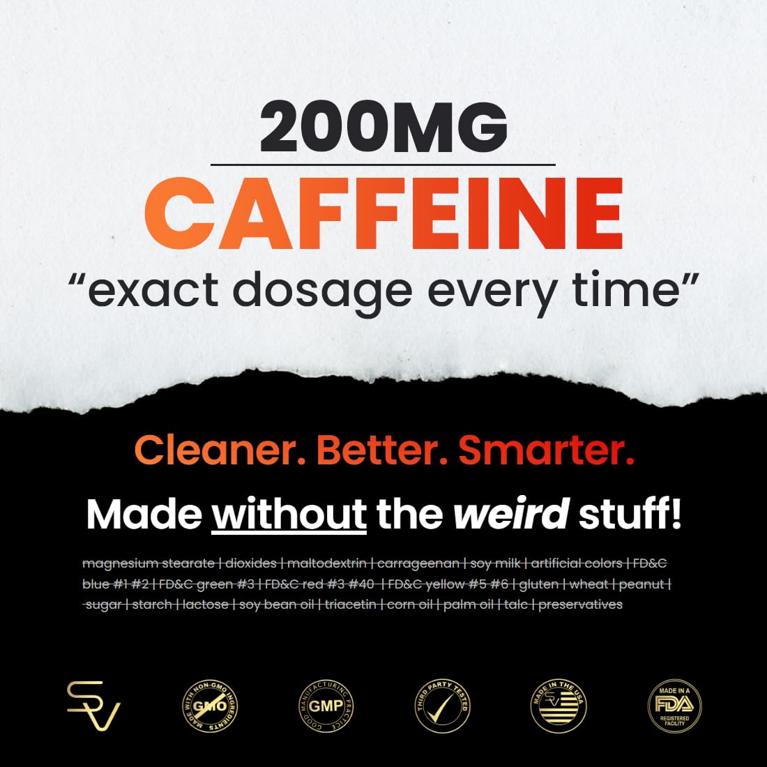 SmarterVitamins 200mg Caffeine Pills - MCT Oil from 100% Coconuts + 100mg L-Theanine, Energy and Focus - Maple Wellness Supplements
