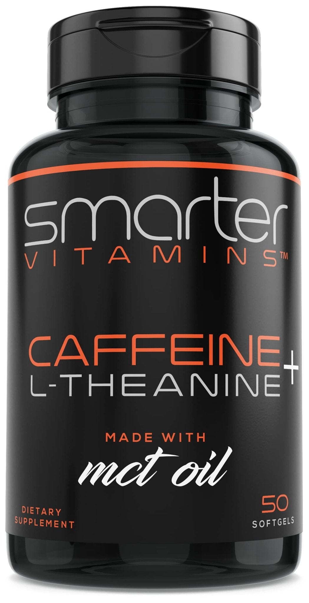 SmarterVitamins 200mg Caffeine Pills - MCT Oil from 100% Coconuts + 100mg L-Theanine, Energy and Focus - Maple Wellness Supplements