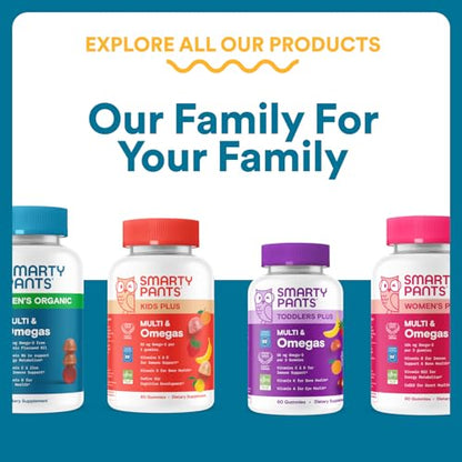 SmartyPants Men's Multivitamin Gummies with Omega 3 DHA/EPA, Methylfolate, Vitamin D3, C, B12, B6, A, K, Zinc - Maple Wellness Supplements
