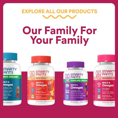SmartyPants Multivitamin Gummy for Women 50 and Over, Omega 3 (DHA/EPA), Methylfolate, CoQ10, Vitamin D3, C, Vitamin B12, B6, A, K, Biotin - Maple Wellness Supplements