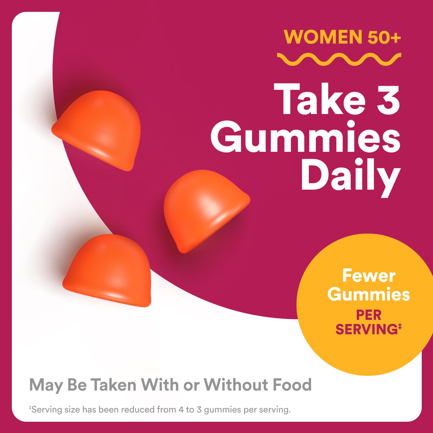 SmartyPants Multivitamin Gummy for Women 50 and Over, Omega 3 (DHA/EPA), Methylfolate, CoQ10, Vitamin D3, C, Vitamin B12, B6, A, K, Biotin - Maple Wellness Supplements