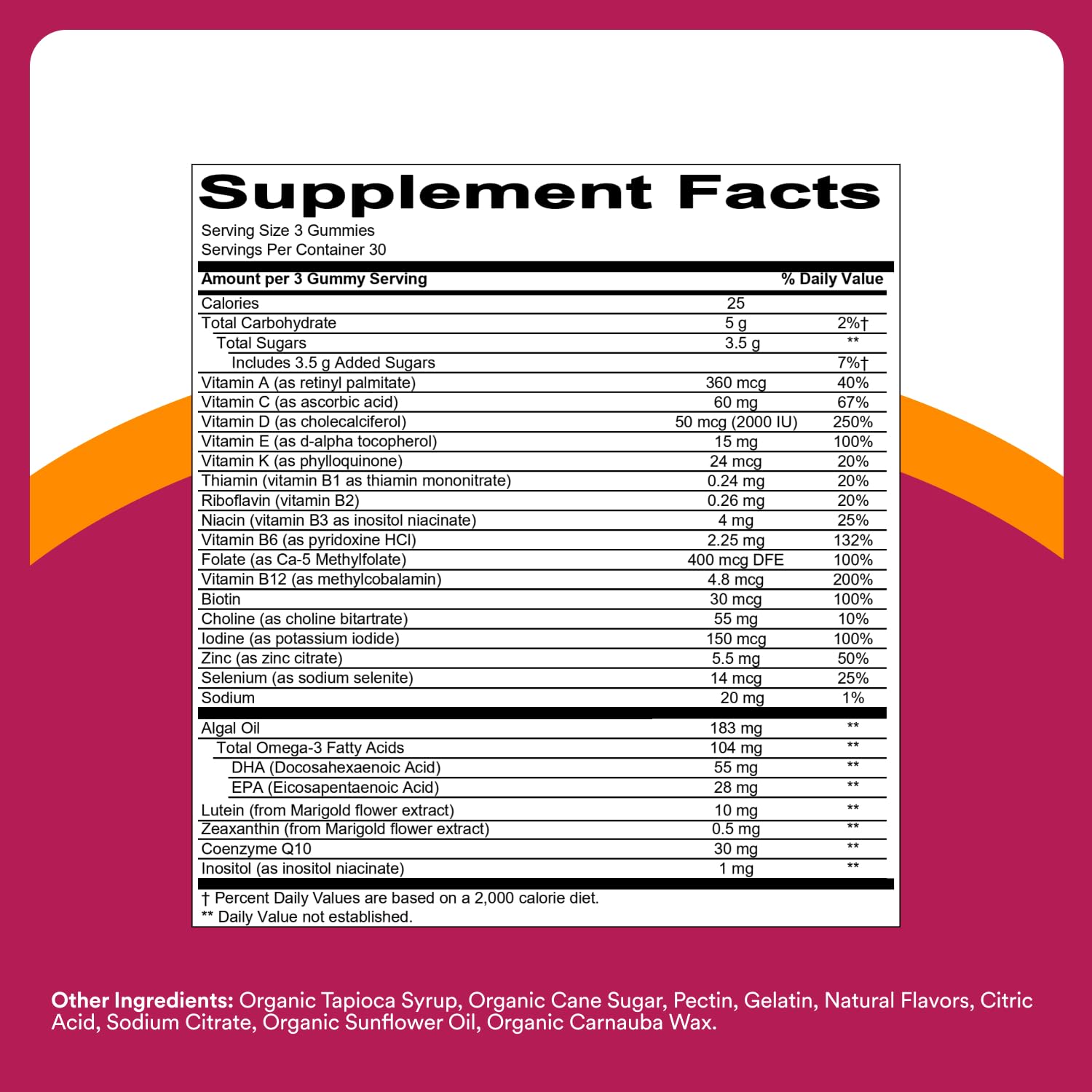 SmartyPants Multivitamin Gummy for Women 50 and Over, Omega 3 (DHA/EPA), Methylfolate, CoQ10, Vitamin D3, C, Vitamin B12, B6, A, K, Biotin - Maple Wellness Supplements