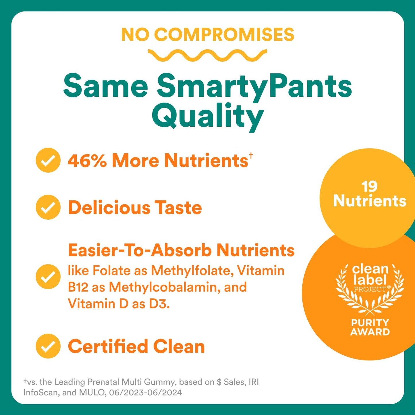 SmartyPants Prenatal Multivitamin Gummies with Omega 3 DHA/EPA, Methylfolate, Biotin, Vitamins D3, C, B12, B6, A, K, and Zinc, Gluten Free, Clean Label - Maple Wellness Supplements