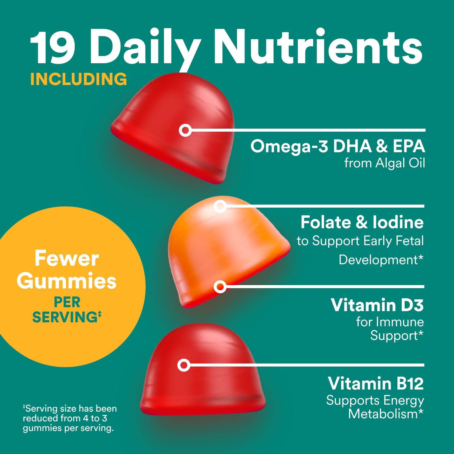 SmartyPants Prenatal Multivitamin Gummies with Omega 3 DHA/EPA, Methylfolate, Biotin, Vitamins D3, C, B12, B6, A, K, and Zinc, Gluten Free, Clean Label - Maple Wellness Supplements