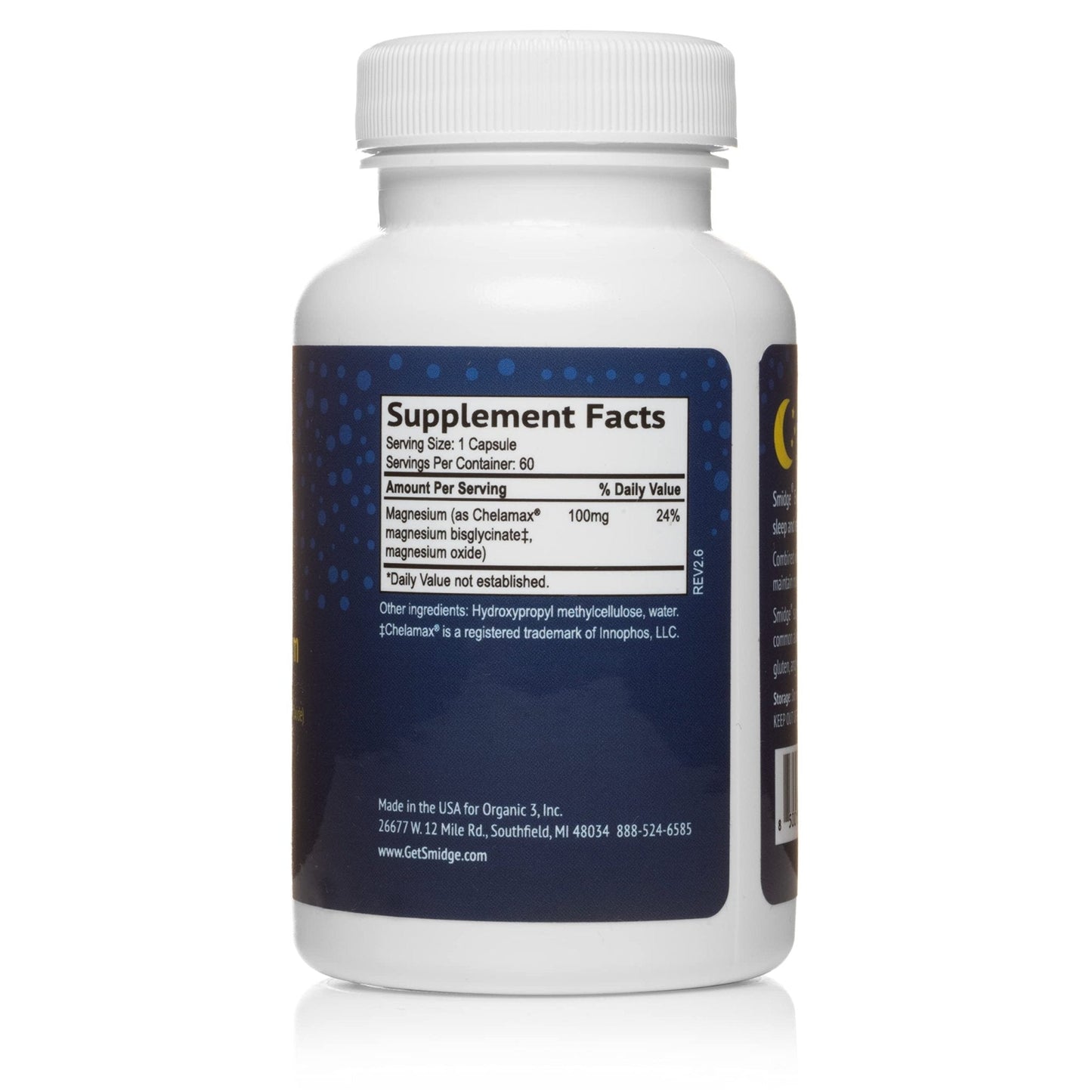 Smidge® Evening Magnesium Capsules, 60 ct. Pure, Non-GMO Magnesium Supplement to Support Rest & Relaxation. - Maple Wellness Supplements
