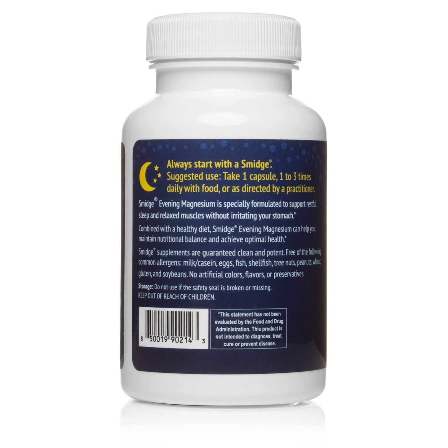 Smidge® Evening Magnesium Capsules, 60 ct. Pure, Non-GMO Magnesium Supplement to Support Rest & Relaxation. - Maple Wellness Supplements
