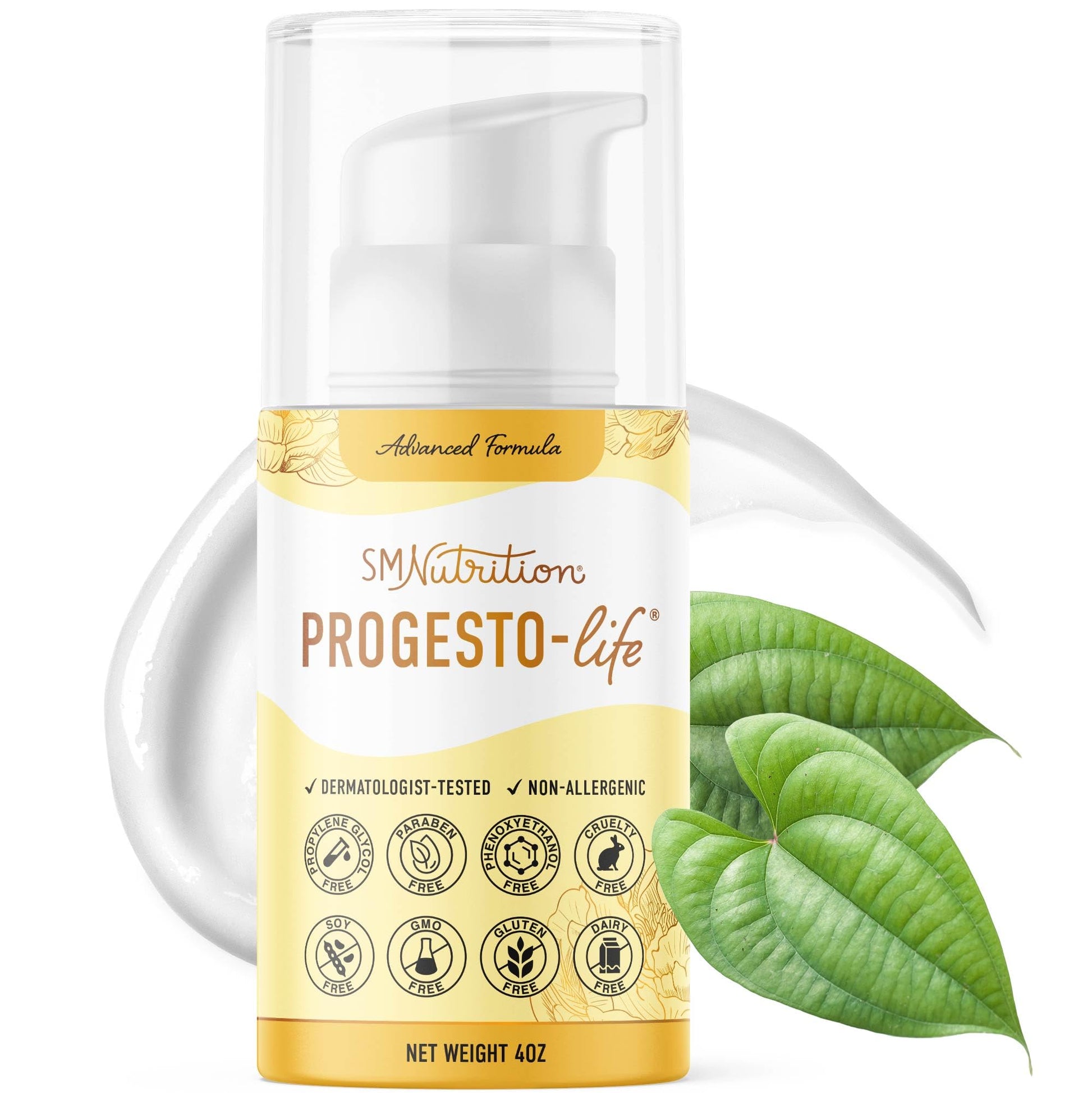 SMNutrition Advanced Progesto-Life Balancing Skin Cream for Women 4oz | Cosmetic Skin Cream | Dermatologist-Tested, Hypoallergenic & Cruelty-Free | 96 Applications - Maple Wellness Supplements