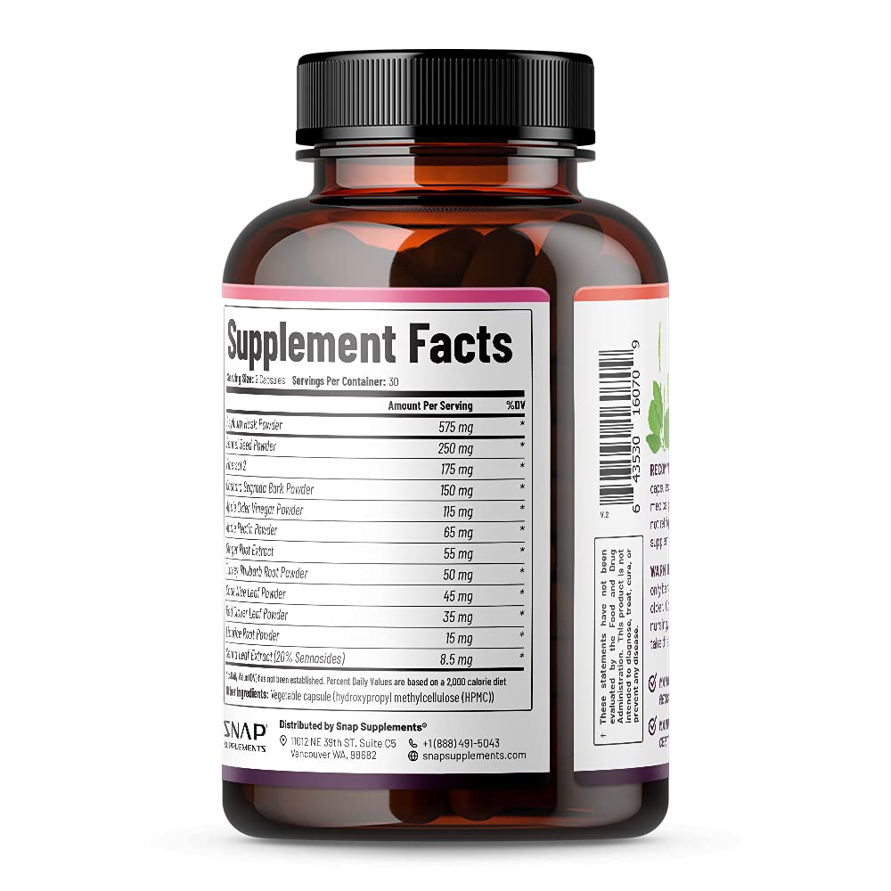 Snap Supplements Detox Cleanse Capsules - Advanced Blend for Full Body Detox & Cleans - Maple Wellness Supplements