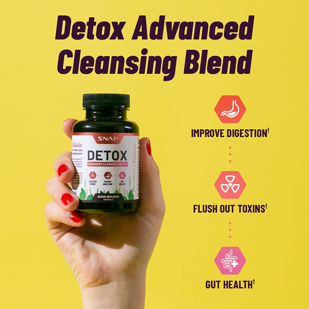 Snap Supplements Detox Cleanse Capsules - Advanced Blend for Full Body Detox & Cleans - Maple Wellness Supplements