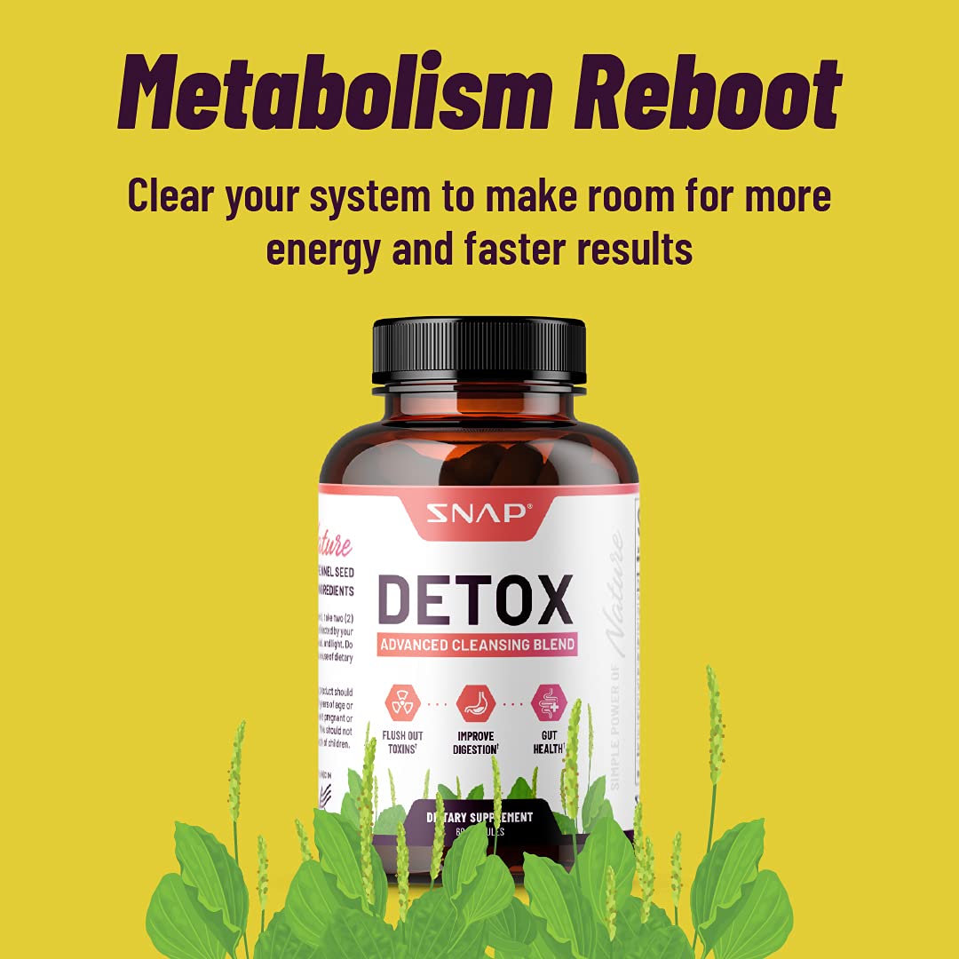 Snap Supplements Detox Cleanse Capsules - Advanced Blend for Full Body Detox & Cleans - Maple Wellness Supplements