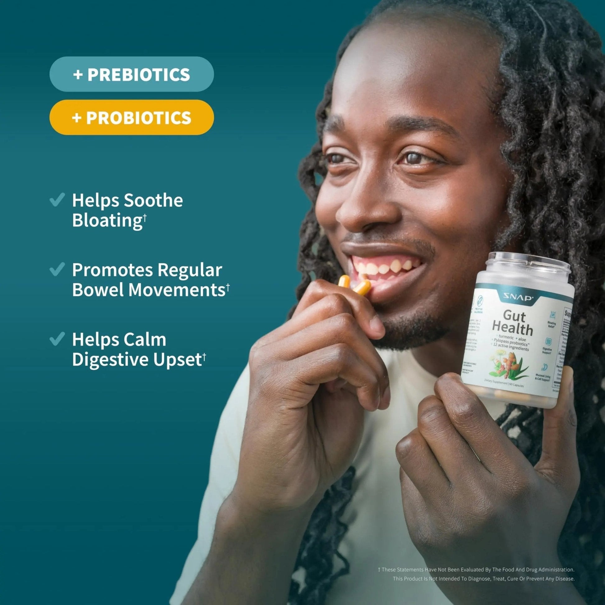 Snap Supplements Gut Health Lipase Supplement with Probiotics for Women & Men, Digestive Enzymes & Prebiotics - Turmeric, Aloe, Pylopass & Zinc, 50 Vegetarian Capsules - Maple Wellness Supplements
