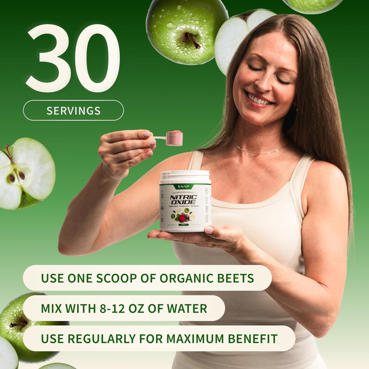 Snap Supplements Organic Beet Root Powder Nitric Oxide Supplement for Men & Women, Red Spinach & Pomegranate, Supports Healthy Energy & Blood Pressure Already - Maple Wellness Supplements