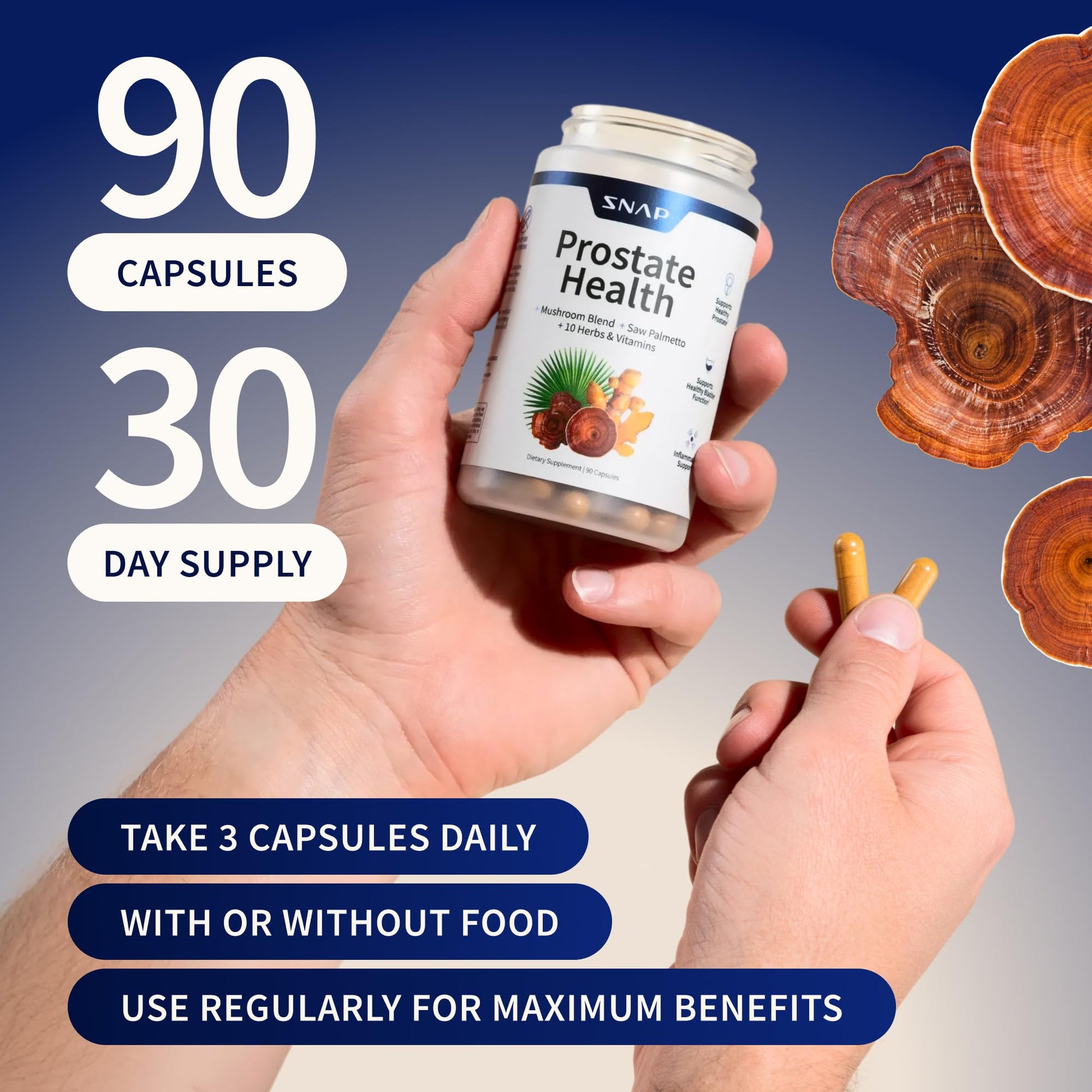 Snap Supplements Prostate Health Supplement with Saw Palmetto for Men, DHT Blocker - Helps Support Male Urinary Tract and Prostate for Mens Health - Maple Wellness Supplements