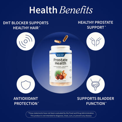 Snap Supplements Prostate Health Supplement with Saw Palmetto for Men, DHT Blocker - Helps Support Male Urinary Tract and Prostate for Mens Health - Maple Wellness Supplements