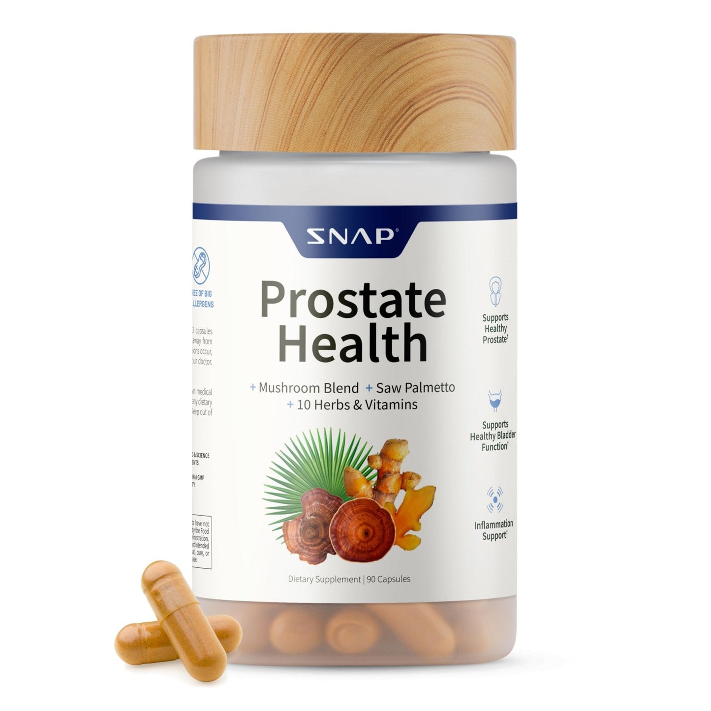 Snap Supplements Prostate Health Supplement with Saw Palmetto for Men, DHT Blocker - Helps Support Male Urinary Tract and Prostate for Mens Health - Maple Wellness Supplements