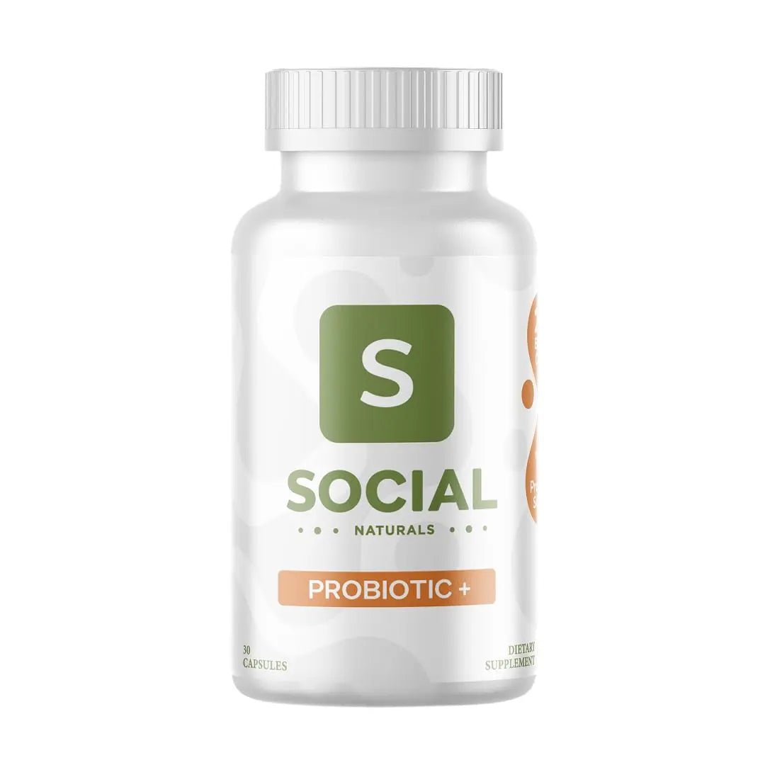 Social Naturals Daily Probiotic | 20 Billion CFU | Multi-Strain with Prebiotic + Postbiotic | Gut Health & Digestion Support | Vegan | 30 Capsules - Maple Wellness Supplements
